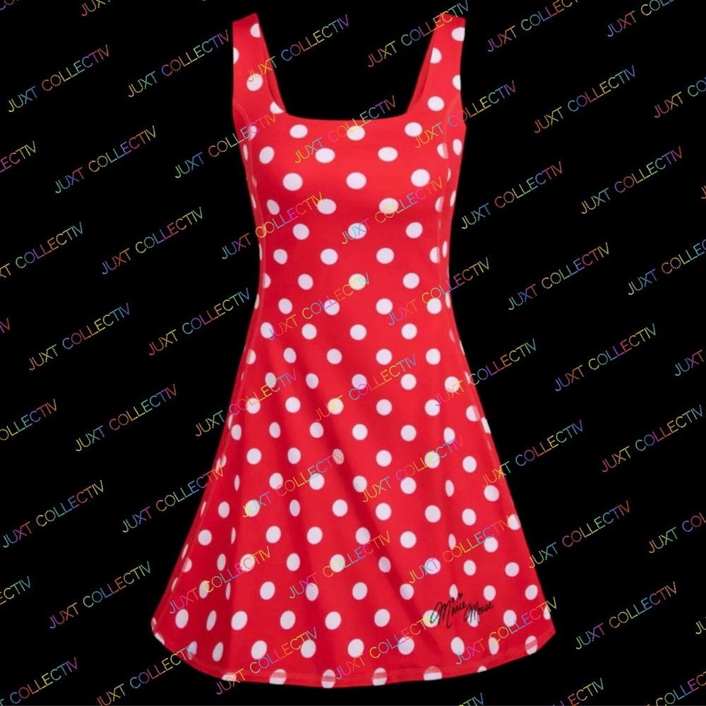 Disney Red and White Polka Dot Sleeveless Fit-and-Flare Dress